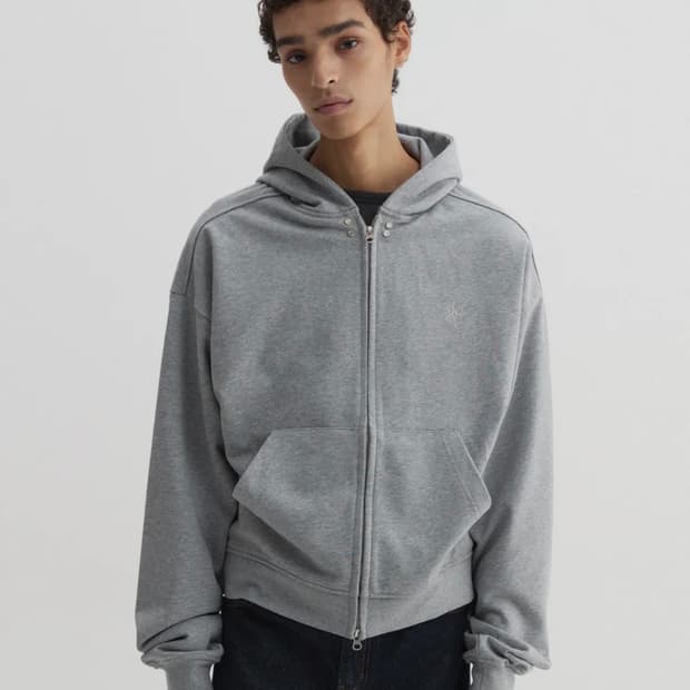 DNSR 크롭 후드집업 그레이