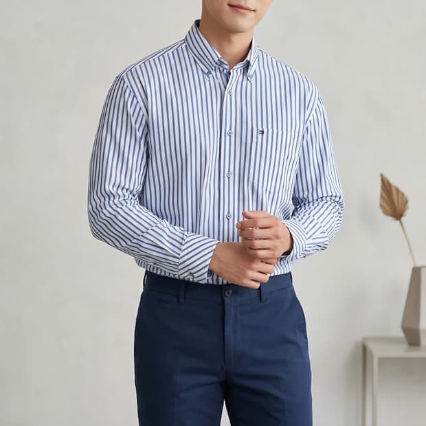 [L]타미힐피거 남성 스트라이프 셔츠