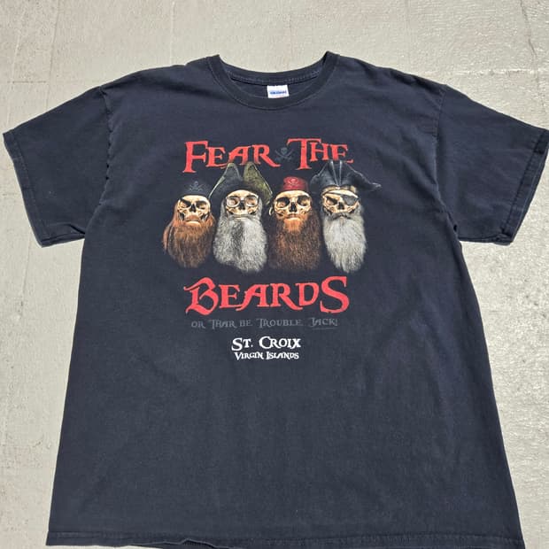 길단 FEAR THE BEARDS 스컬 반팔 티셔츠
