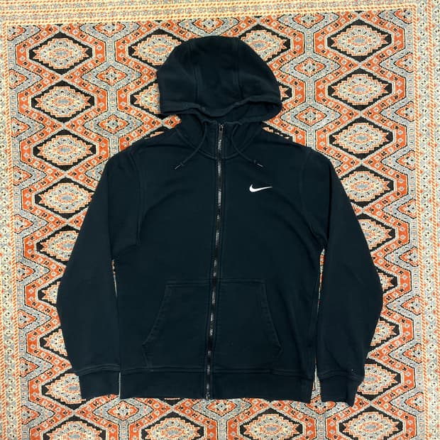 나이키 스우시로고 블랙 후드집업 여성M