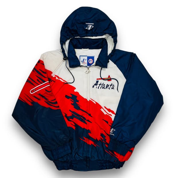 Logo Athletic MLB 애틀랜타 브레이브스 누빔 후디 점퍼