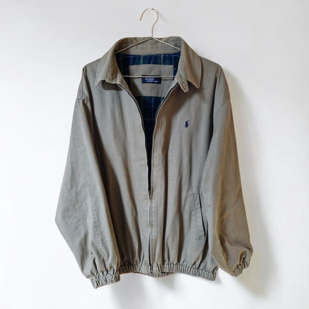 폴로 안감체크 바라쿠다 자켓 연카키 XL