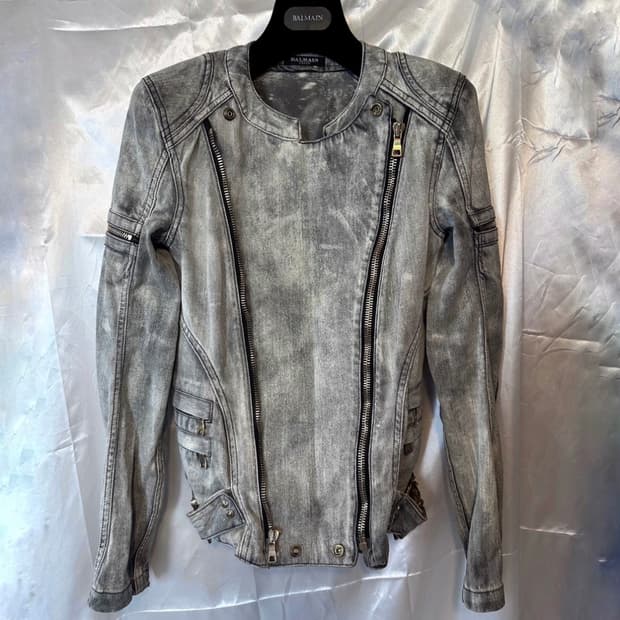 발망 12시즌 데님 바이커 자켓