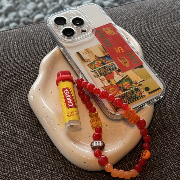 gesumchure 키치 비즈 립밤 키링 💛 (립밤 랜덤 배송)