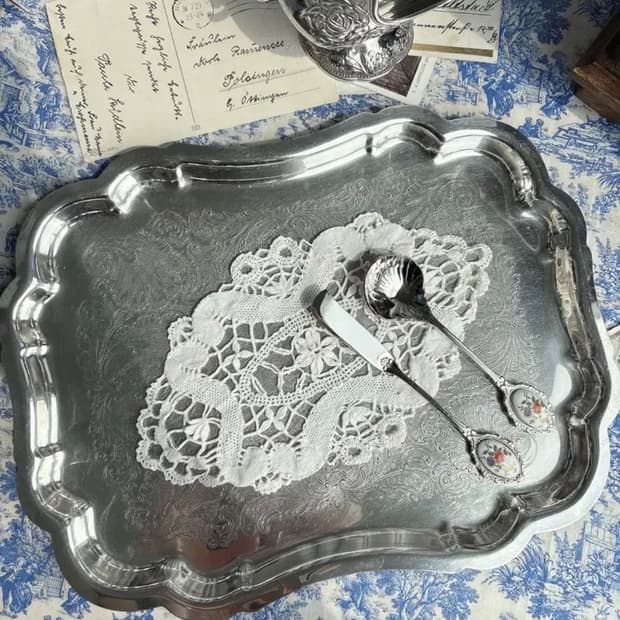 앤틱 실버플레이트 티 트레이