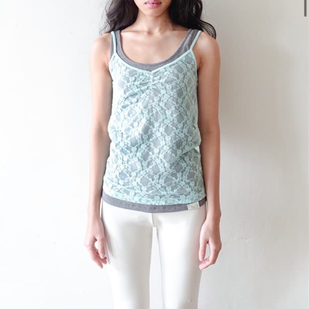 샵페어리 lace sleeveless (mint)