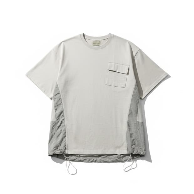 비긴202 나일론 패널 포켓 스트링 티셔츠 