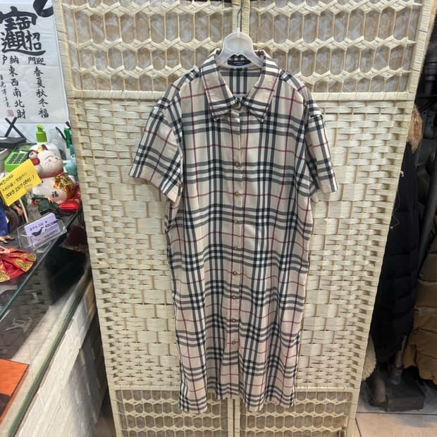 66-77 정품 버버리 노바체크 롱 원피스 팝니다