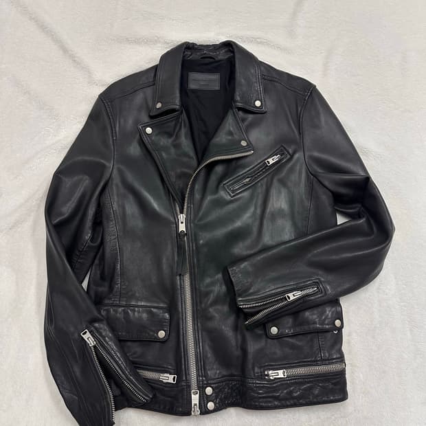 (L)올세인츠 클레이 리얼램스킨 바이커 자켓