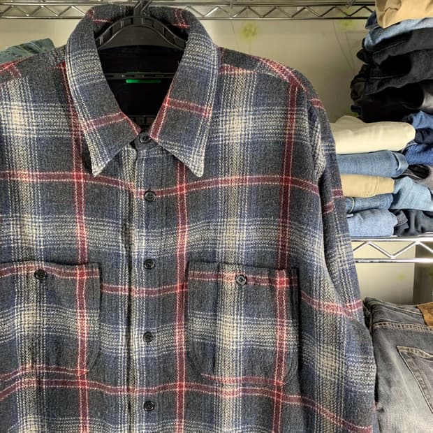 [XL] 베네통 멀티체크 플란넬 셔츠