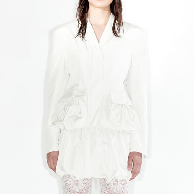 OPEN YY PATCH POKET ZIP JACKET, CREAM