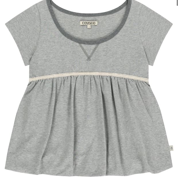 코이세이오 레이스 벌룬 티셔츠 멜란지그레이 2사이즈