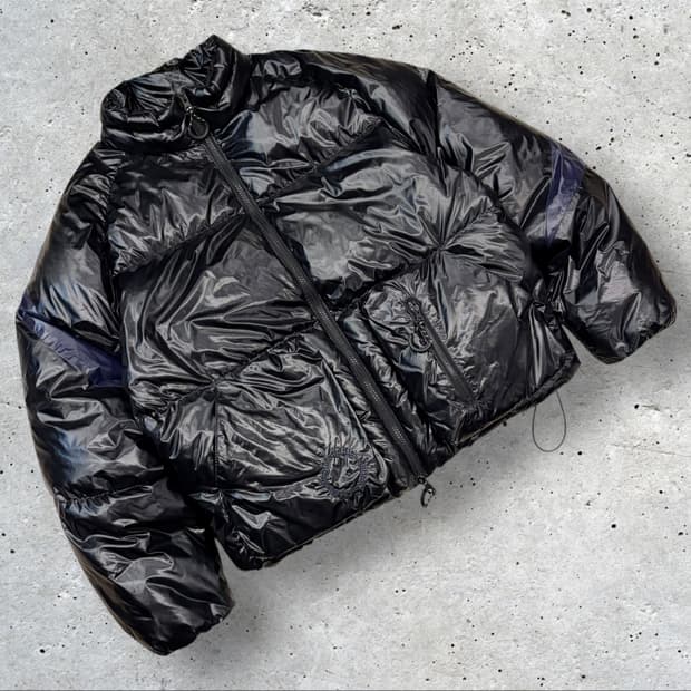 마뗑킴 블랙 유광 광택 패딩 점퍼 D230