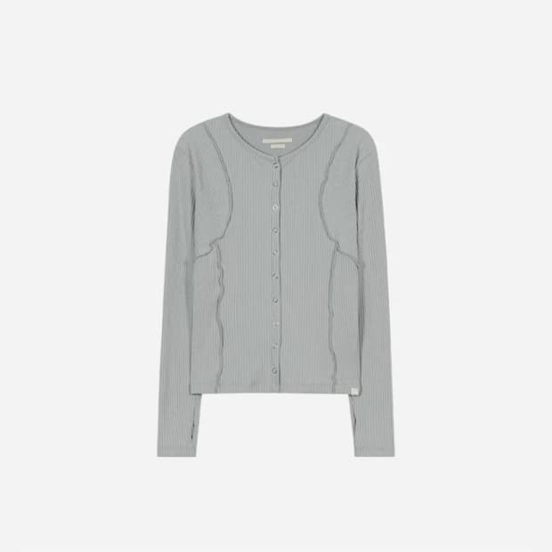타입서비스 가디건 Ribbed Riffle Cardigan [Gray]