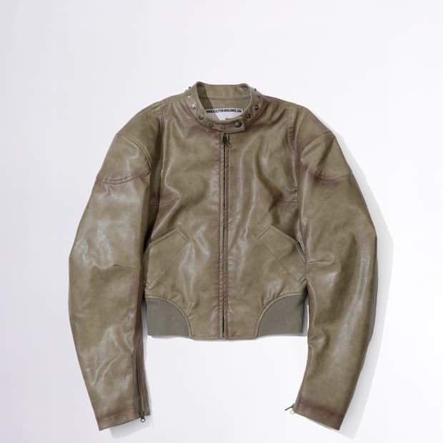 스컬프터 엠보스 레더 자켓