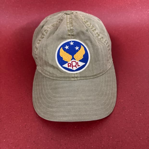 RRL 더블알엘 랄프로렌 폴로 윙로고 모자 볼캡 카키색