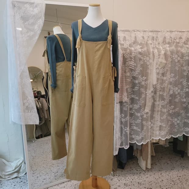 PouDouDou 면 오버롤 팬츠