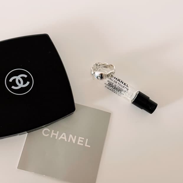 빈티지 샤넬 실버 카멜리아 반지 