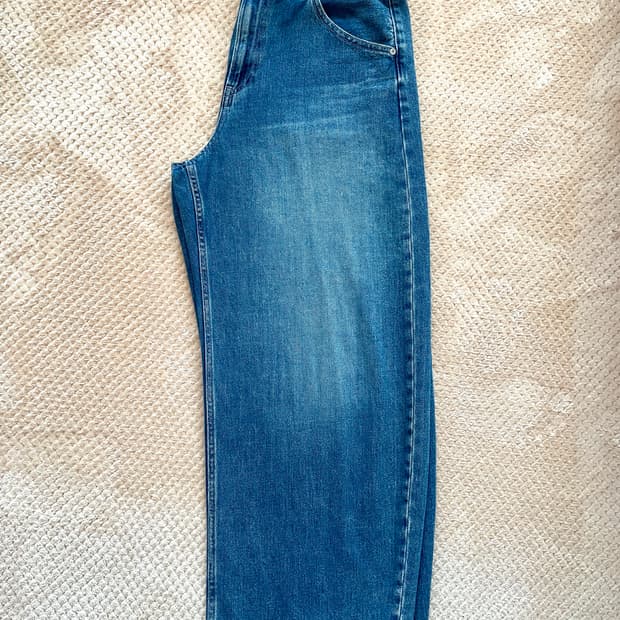 유니클로 배기커브진 중청 30