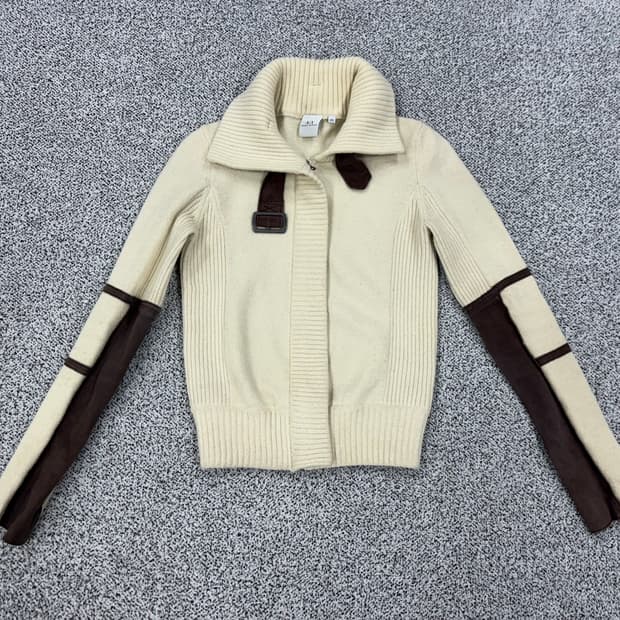 AX 알마니익스체인지 울혼방 레더 니트집업