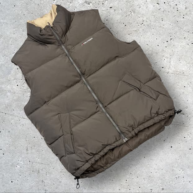 [L] 타미힐피거 올드스쿨 브라운 패딩 조끼 B922