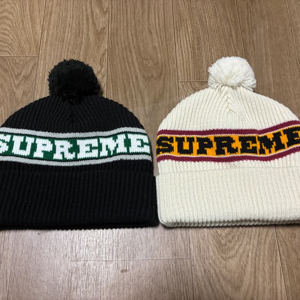 슈프림 빅 스트라이프 방울 비니 2개 일괄