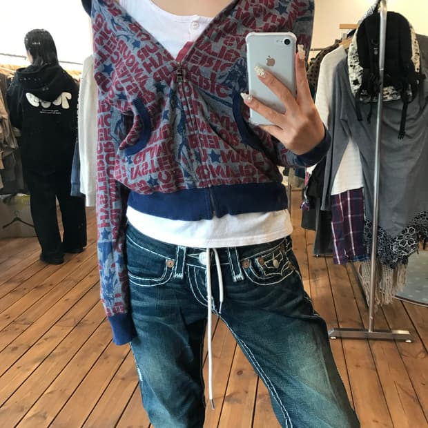 히스테릭글래머 스타 후드집업