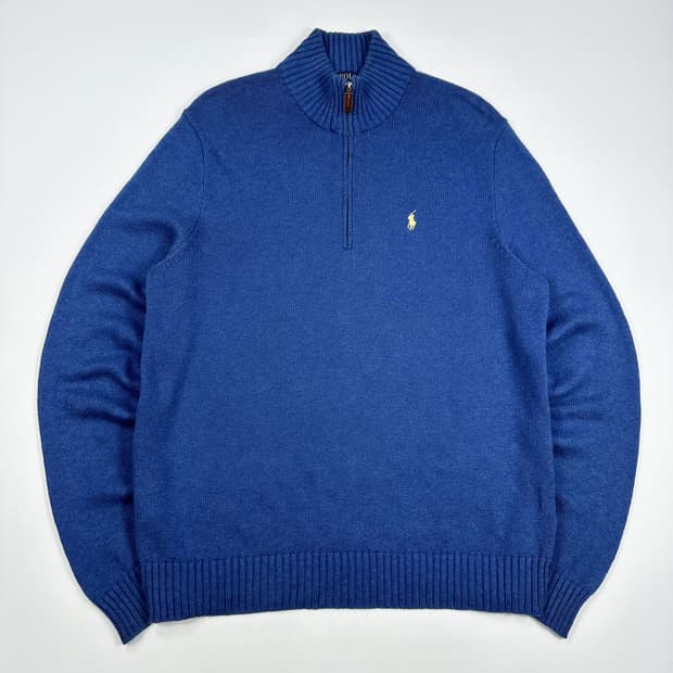 폴로 랄프로렌 클래식 반집업 니트 블루 L