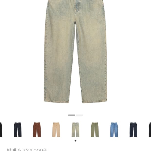스투시 데님 빅 올 진 워시드 비치 워시 36