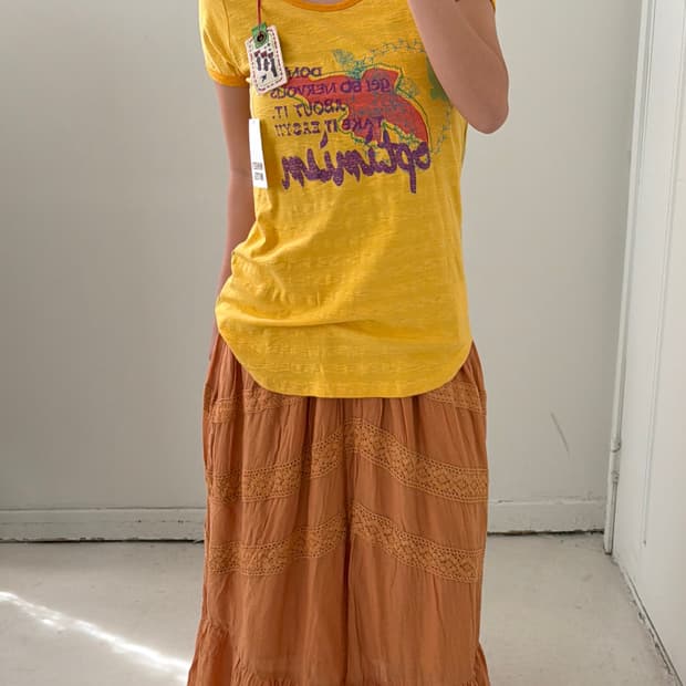 일본빈티지 모리 자수 반팔티