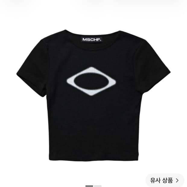 미스치프 롬버스 블러 티셔츠 미니 블랙
