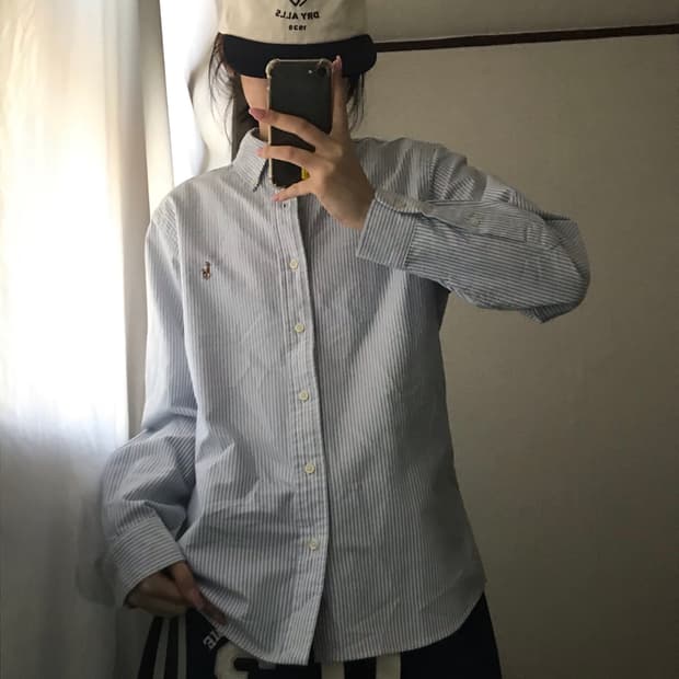 폴로 베이비블루 스트라이프 셔츠