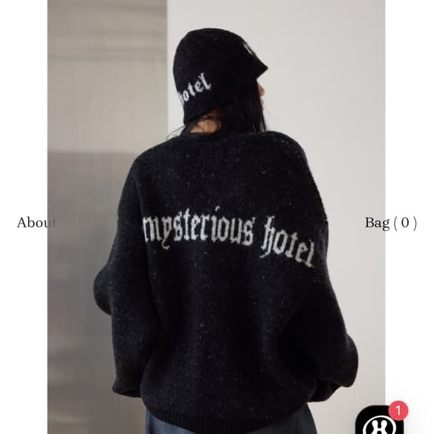 미스테리어스호텔 알파카 울 오버 가디건 블랙