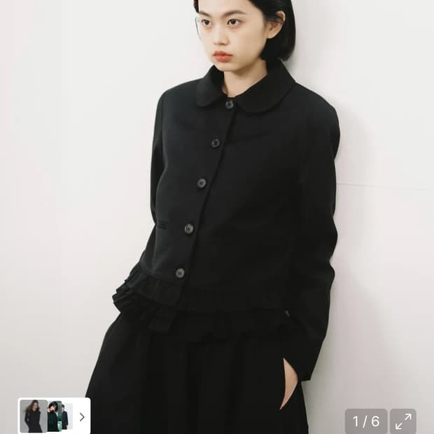 oheshio 라운드 카라 프릴 자켓 오헤시오