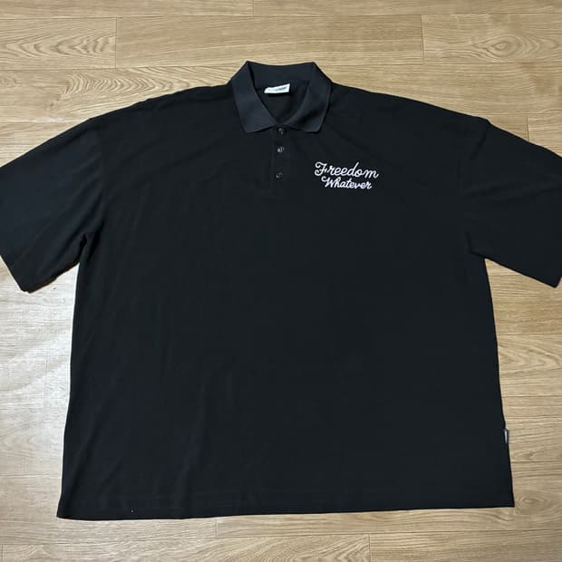 4XL) 프리덤 에슬레틱 자수로고 카라티 pk셔츠 블랙