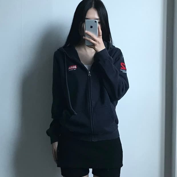 디키즈 자수로고 네이비 후드집업