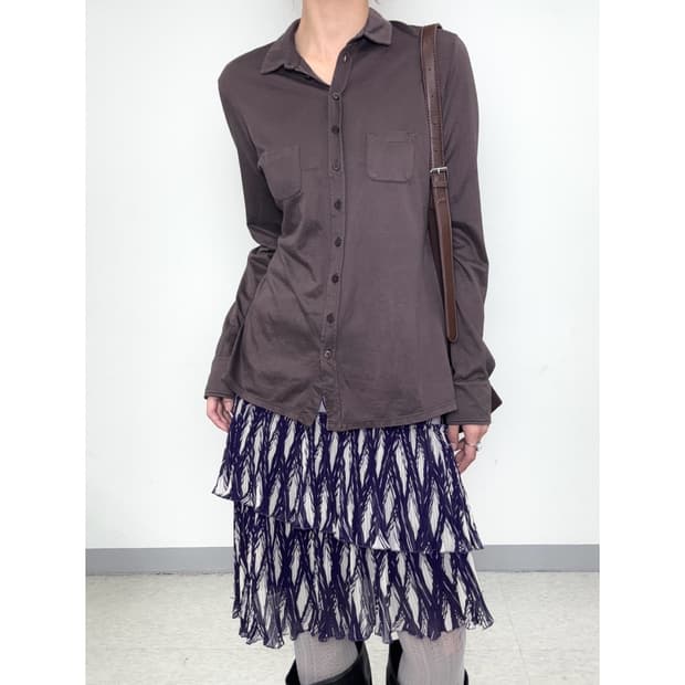 빈티지 막스마라 브라운 셔츠