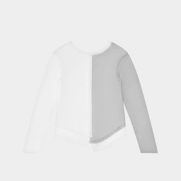 0tape DOUBLE LAYER REVERSIBLE TEE SNOW
