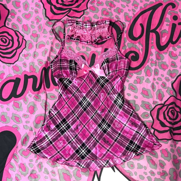 MA*RS마즈 블랙핑크 하트체크 레이스 셋업 아게하 히메갸루109핀터대장