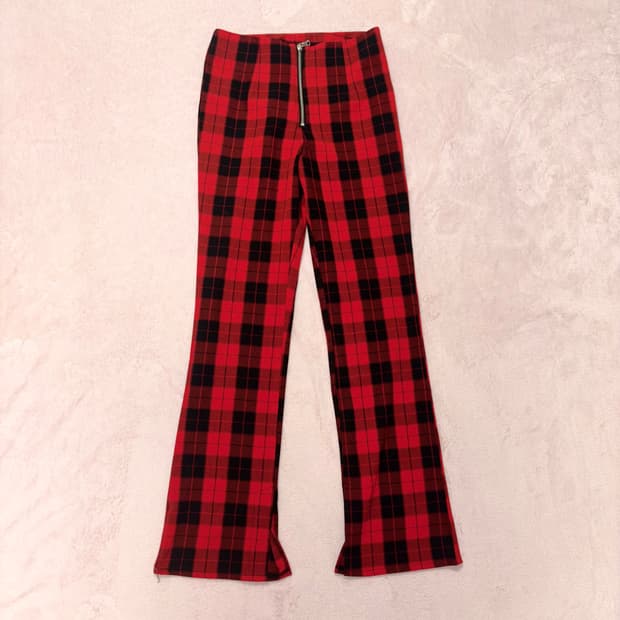 h&m 타탄체크 펑크 팬츠