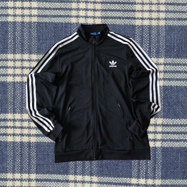 아디다스 파이어버드 빅로고 트랙탑 져지 블랙 