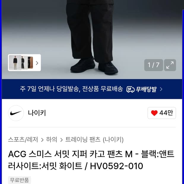 ACG 써밋 카고팬츠 2XL