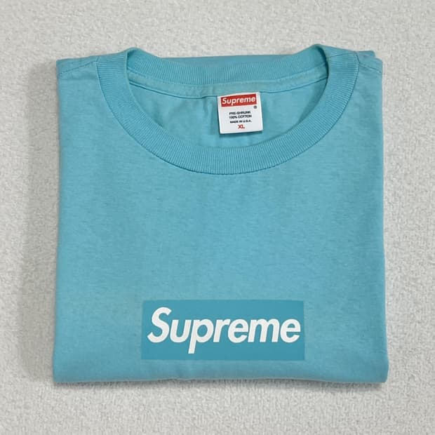 슈프림 2003 스카이블루 박스로고 티셔츠