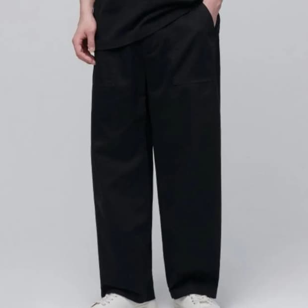 무신사 스탠다드 코튼 와이드 퍼티그 벌룬 팬츠 [블랙]33사이즈