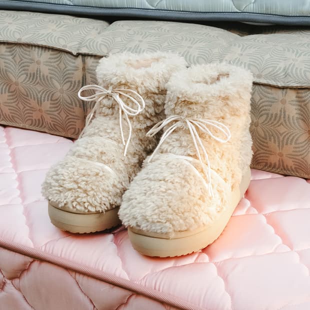 (250) 락피쉬 컬리 퍼 부츠 숏 베이지