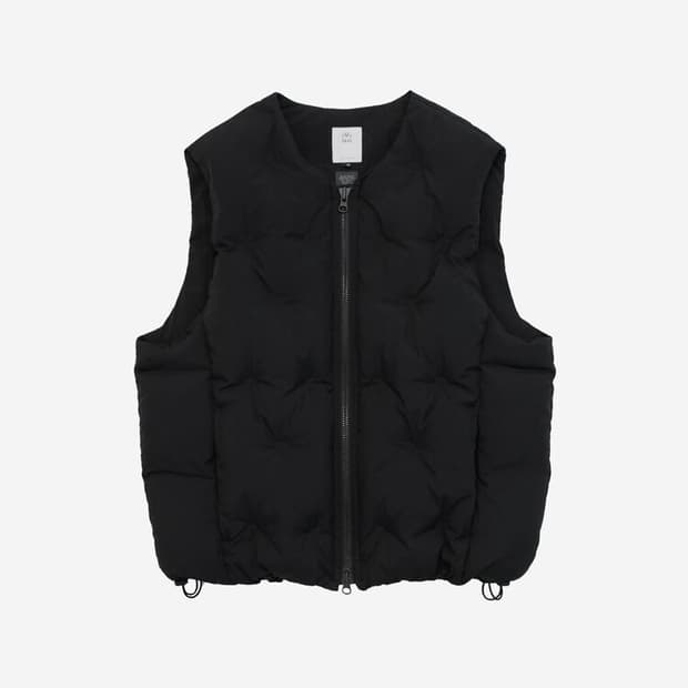 (3) 폴리테루 엠보 다운 베스트 블랙