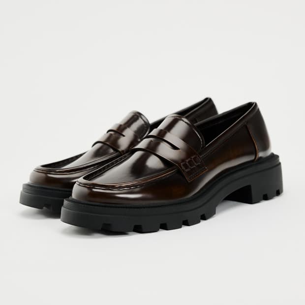 자라 빈티지 트랙솔 클래식 페니 로퍼 브라운 39 250