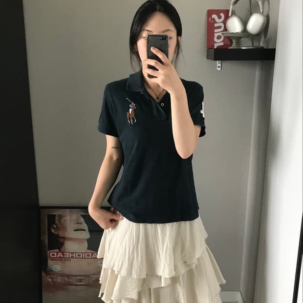 폴로 랄프로렌 빅포니로고 블랙 카라티