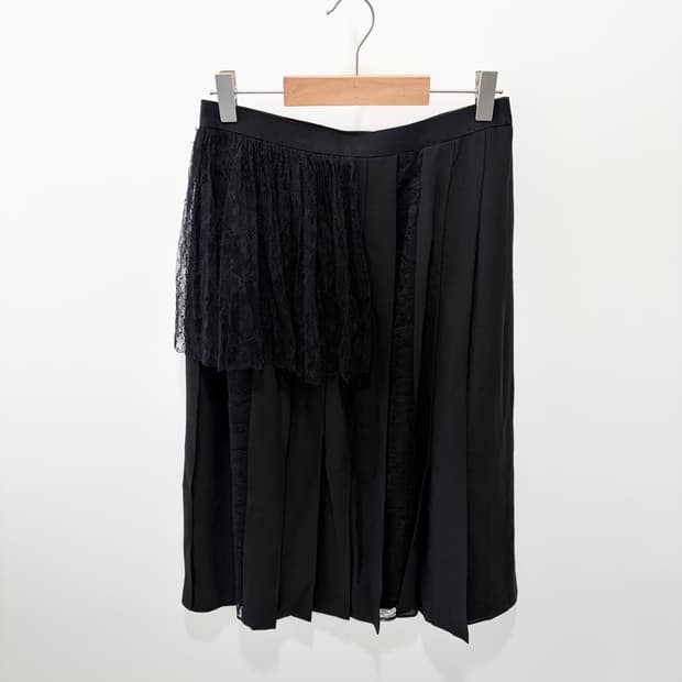 leur logette lace pleats skirt