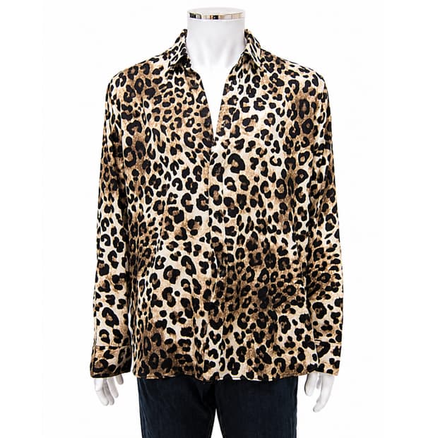 생로랑 14AW 레오파드 셔츠